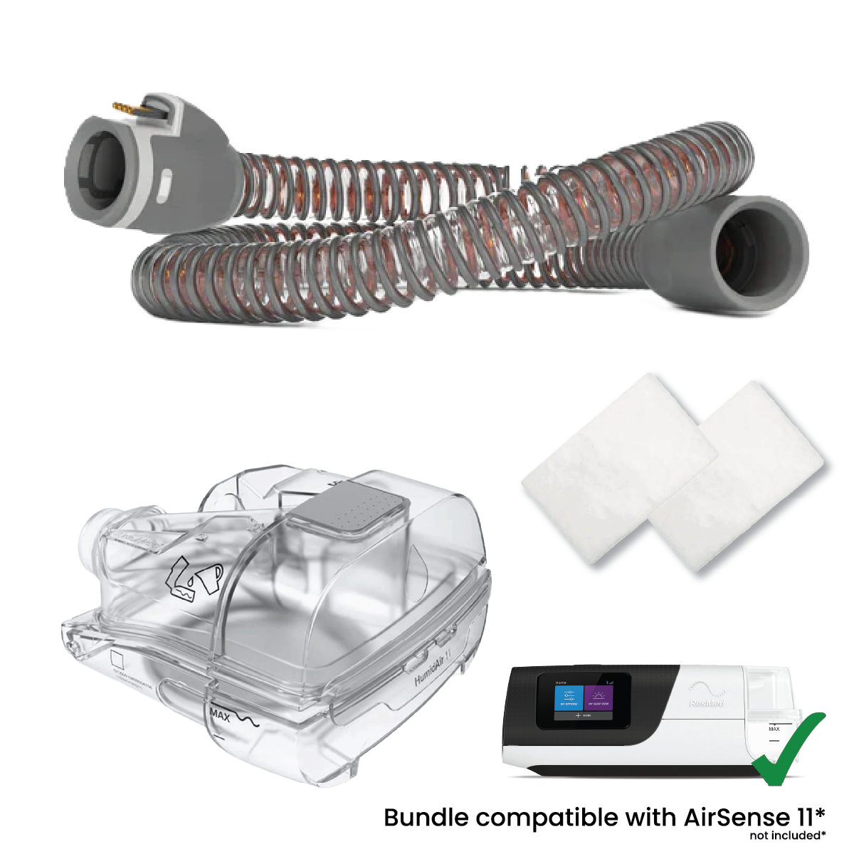 Resmed AirSense 11 Resupply Bundle - Heated Hose, Water Tank, and Filters